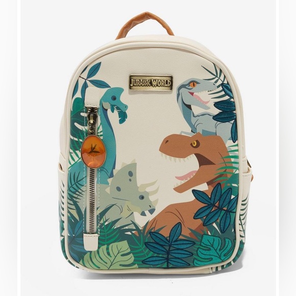 NWT. JURASSIC WORLD LOUNGEFLY BACKPACK BIOWORLD - Picture 1 of 6